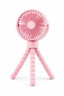 Mini Ventilador Recargable Con Tripie Flexible Color Rosa Adir