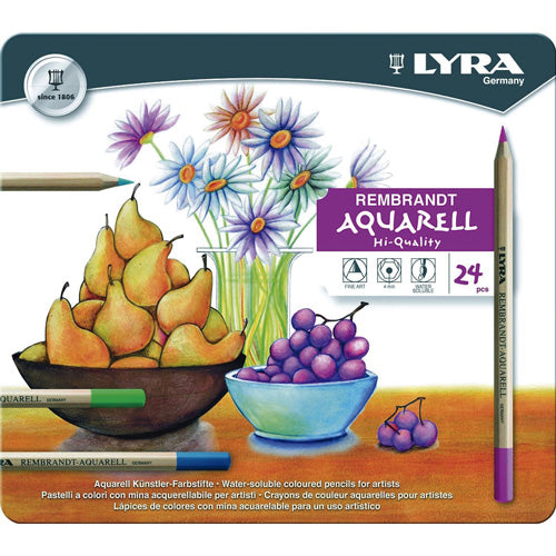 Lápices de Colores Acuarelables Lyra Rembrandt Aquarell Set 24 Piezas