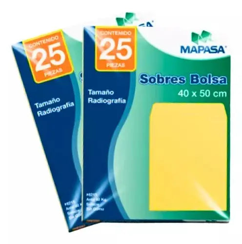Sobre Amarillo Mapasa Tamaño Radiografía 50 Pzas C/solapa Mapasa
