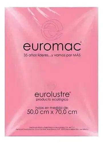 Papel Lustre Euromac Rosa Pastel 50X70cm 25h - Euromac