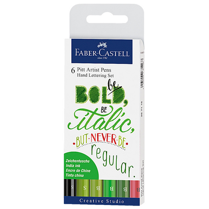 Rotuladores Tonos Verde Faber Castell Profesionales 6 Pz - MarchanteMX