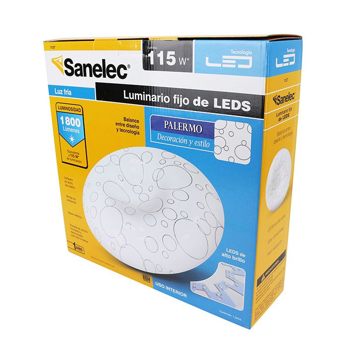 Luminario Led Sanelec Plafon Palermo 18w Luz Fria