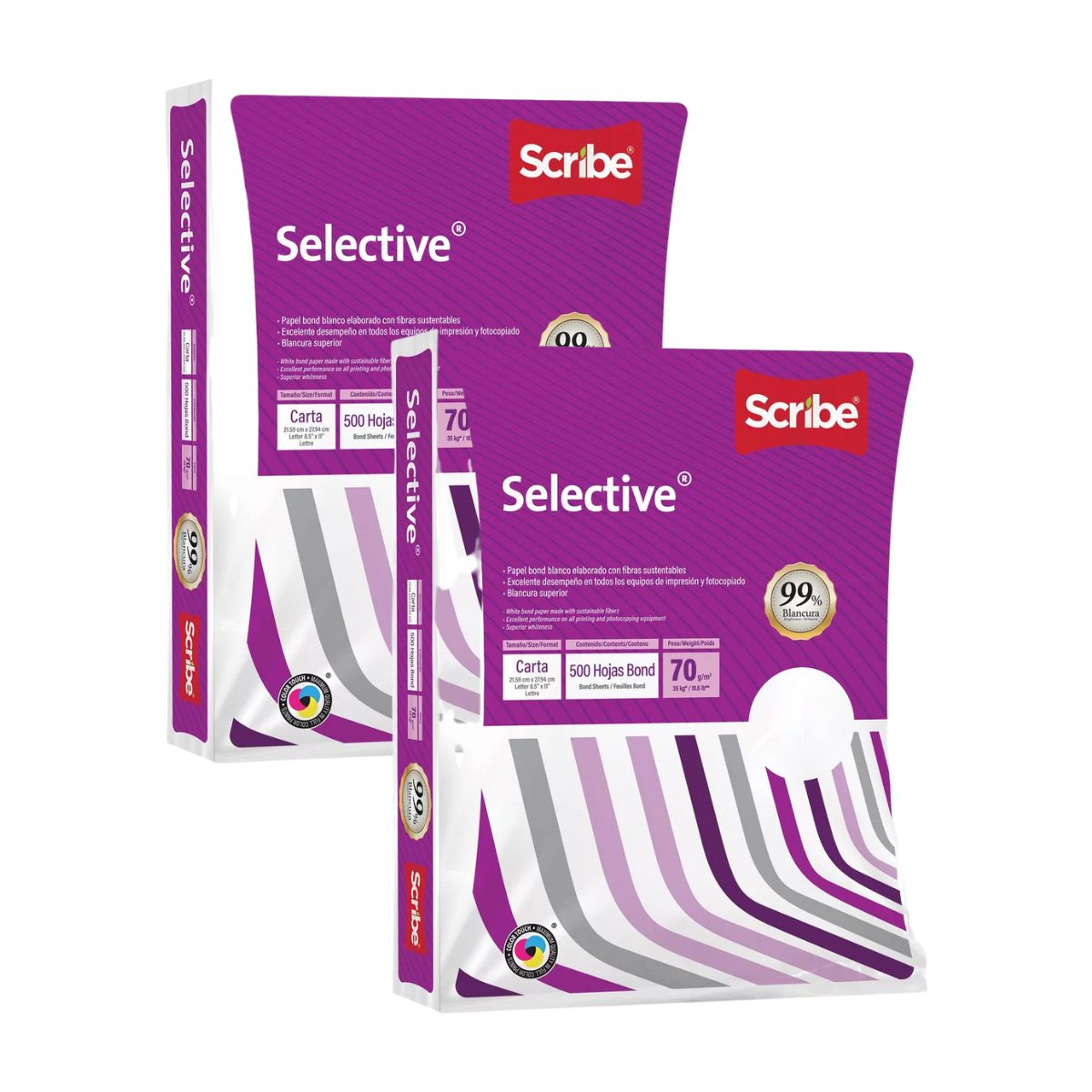 Papel Bond 1000 Hojas Scribe Selective Blanco Carta