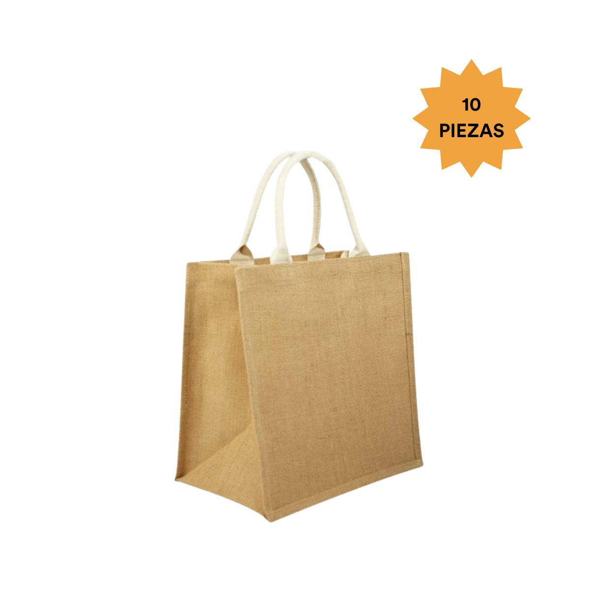 10pzs Bolsa Ecologica Yute Interior Plastificado Super 30x30