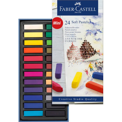 Tizas Pasteles Suaves Blandos Mini Faber Castell Estuche 24 Pz - Faber Castell - contenido