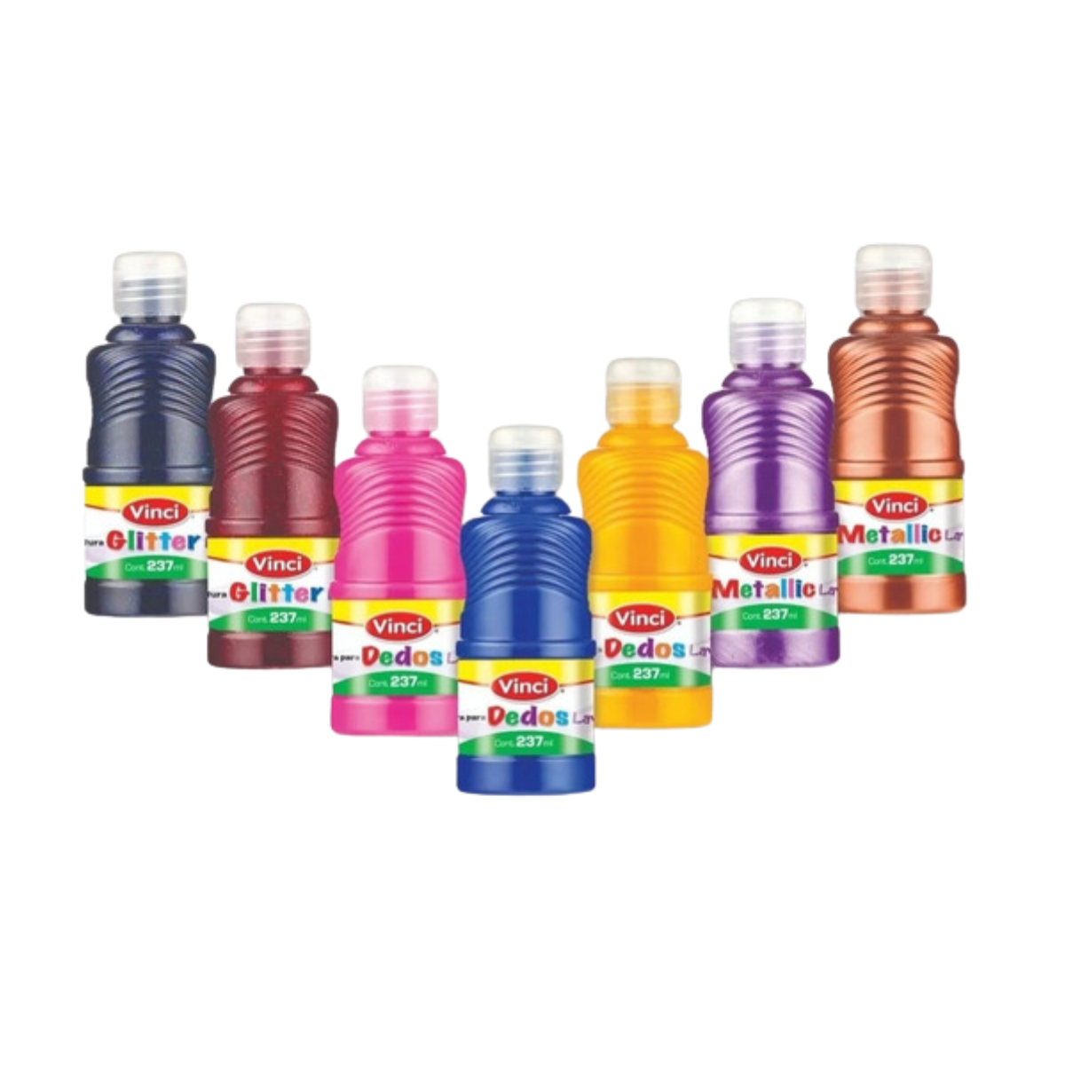 Pintura Dedos Lavable Colores Metálico Surtidos 237ml Vinci