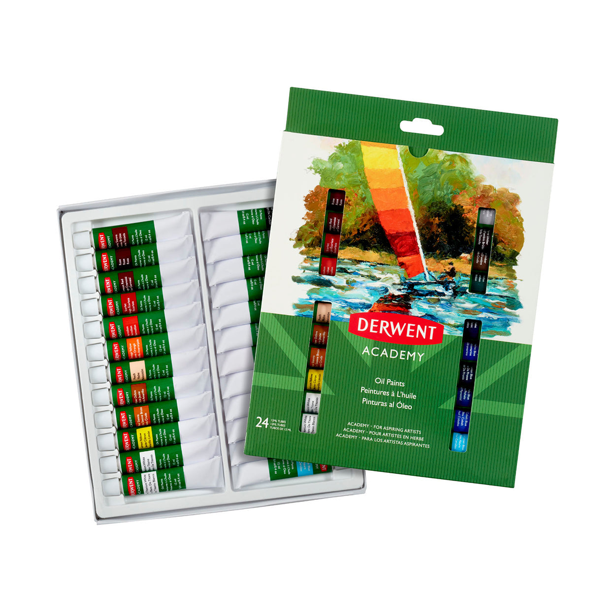 Derwent academy - Caja con 24 tubos de óleo de 12 ml c/u