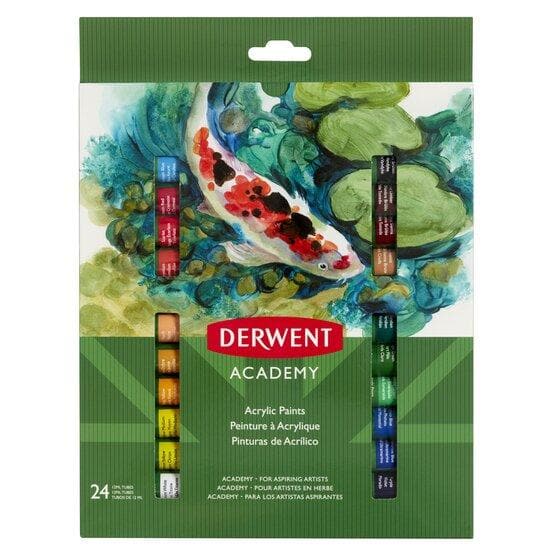 Derwent academy - Caja con 24 tubos de pintura acrílica de 12 ml cada uno