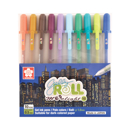 GELLY ROLL - SET CON 10 PLUMAS DE GEL MOONLIGHT PASTEL