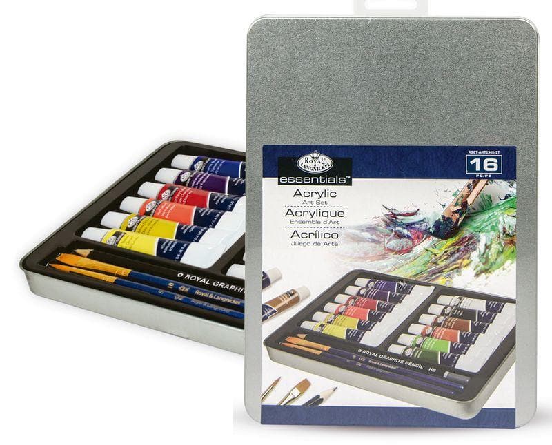 ROYAL LANGNICKEL - Estuche metálico acrílico con 12 tubos de 12 ml