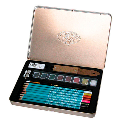 SET DE PASTILLAS Y LÁPICES ACUARELABLES DIBUJO #RSET-ART2307