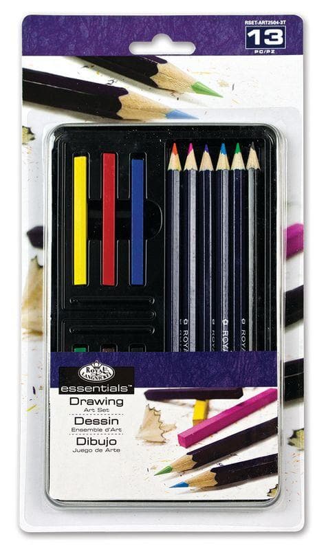 ROYAL LANGNICKEL - Estuche metálico de dibujo con barras y lápices de colores #RSET-ART2504