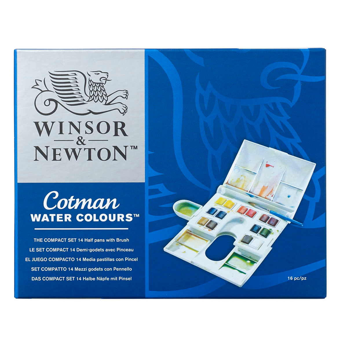 COTMAN - ESTUCHE DE ACUARELA CON 14 1/2 PASTILLAS + PINCEL #083