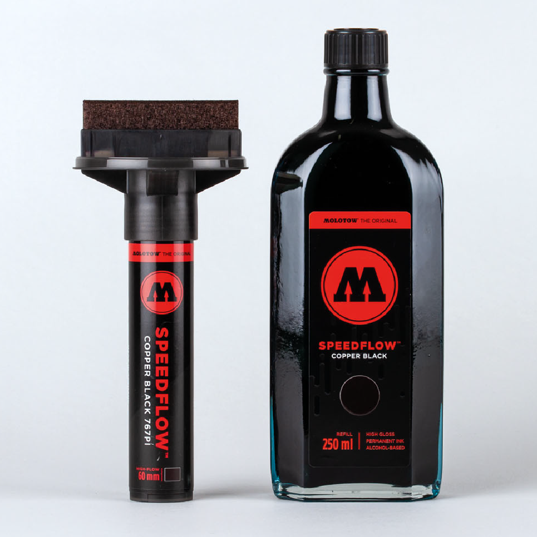 MOLOTOW -  MARCADOR PERMANENTE NEGRO SPEEDFLOW 767PI 60MM