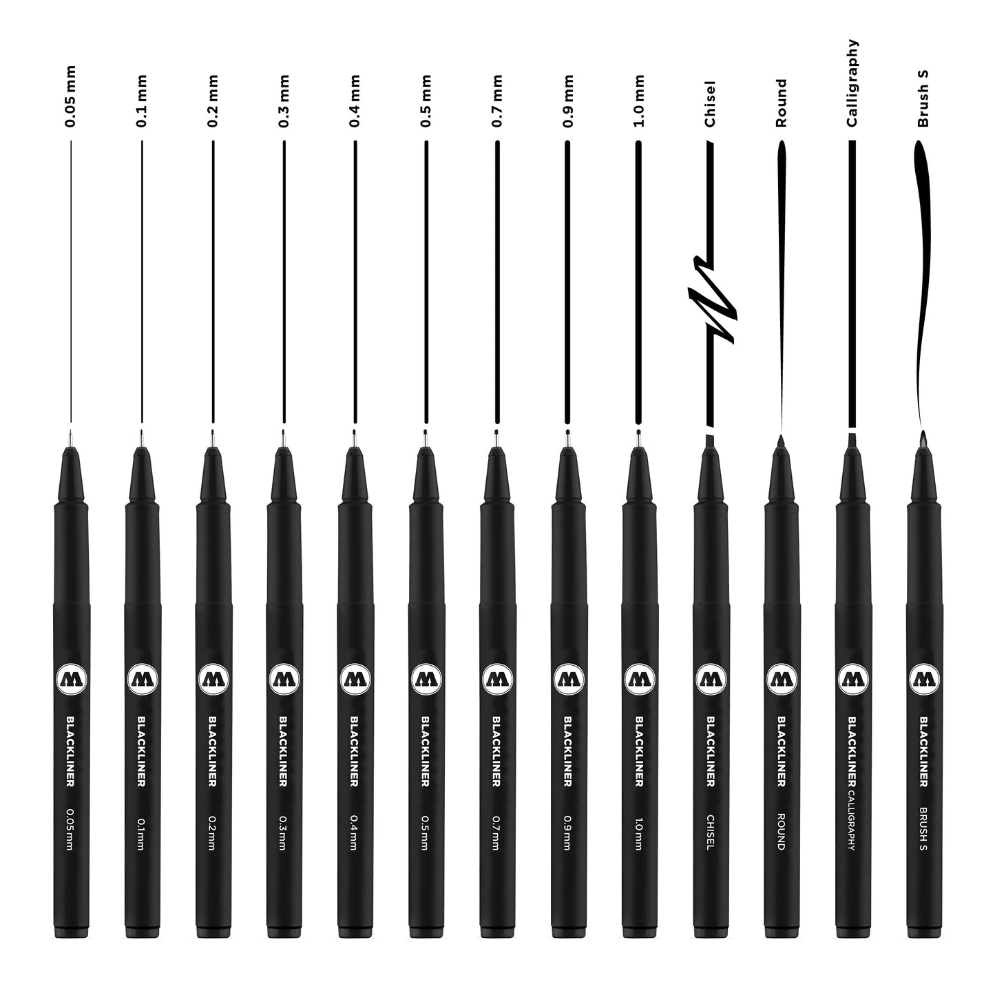 MOLOTOW - SET CON 11 ESTILÓGRAFOS BLACKLINER