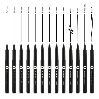 MOLOTOW - SET CON 11 ESTILÓGRAFOS BLACKLINER