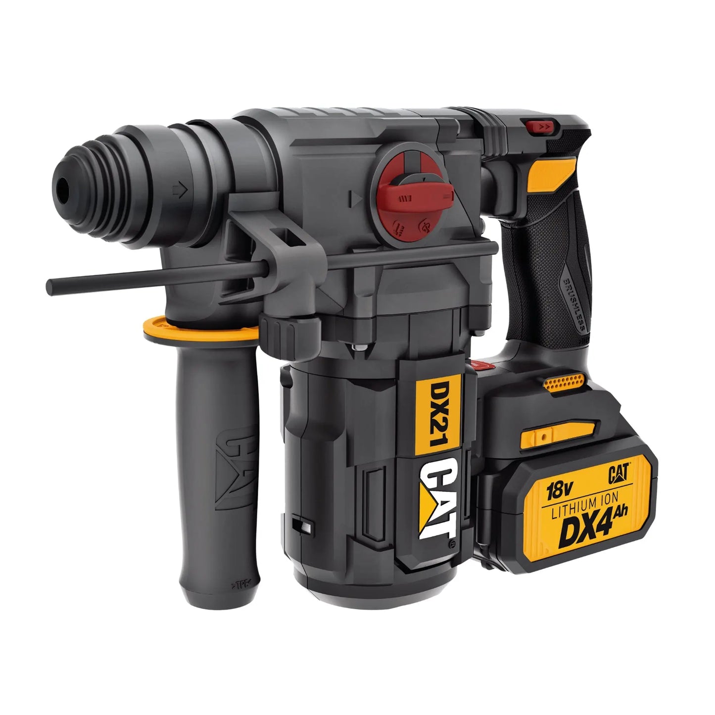 CATERPILLAR MARTILLO ROTATIVO SDS SIN ESCOBILLAS DE 18V SDS-26MM 2-2J DX21 - Fandeli