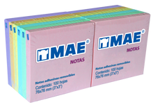 Block de notas adhesivas Mae 3x3 pastel con 12 blocs