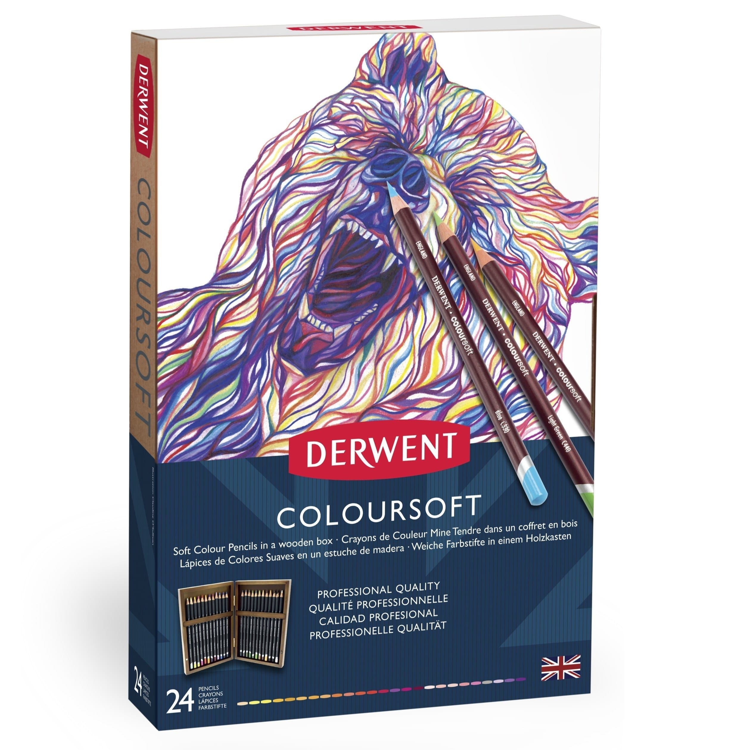 Derwent - Estuche de madera con 24 lápices de colores coloursoft no. 2300153