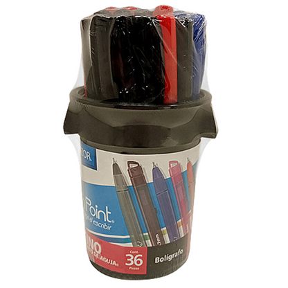 Boligrafos Plumas Azor Pin Point Punta Fino 0.7mm 36 Piezas