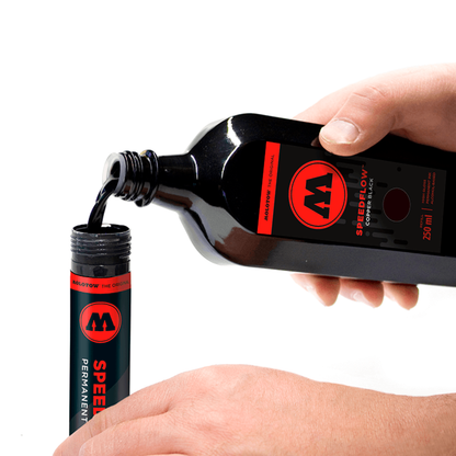 MOLOTOW - REFILL SPEEDFLOW TINTA PERMANENTE NEGRA  250ML