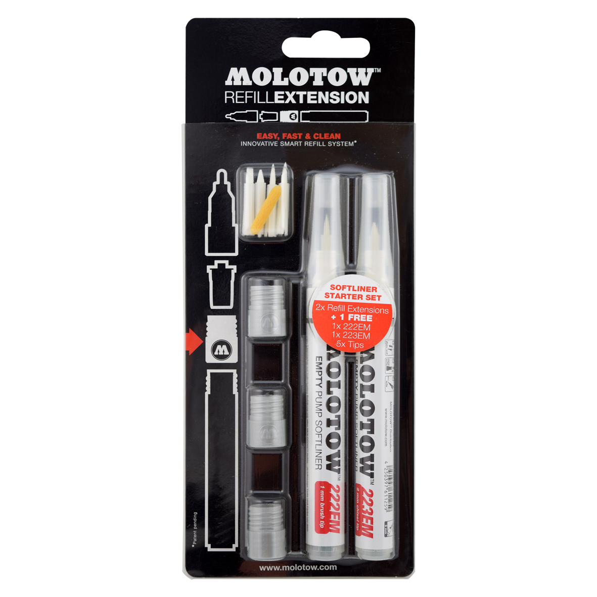 MOLOTOW -Blister surtido refill extensión softliner 222em-223em no. 505