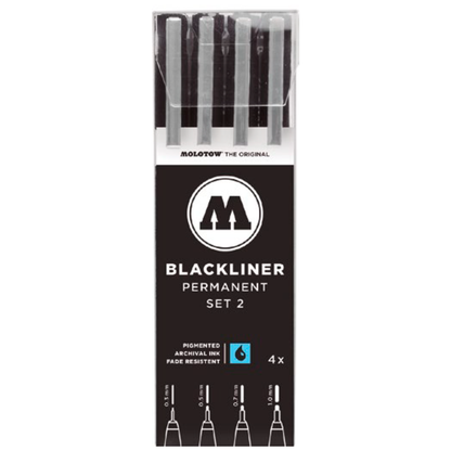 MOLOTOW -  SET BÁSICO 2 CON  4 ESTILÓGRAFOS  BLACKLINER