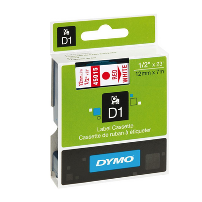 2 Cintas Plásticas Blanca Tinta Roja 12mm x 7m 45015 - MarchanteMX