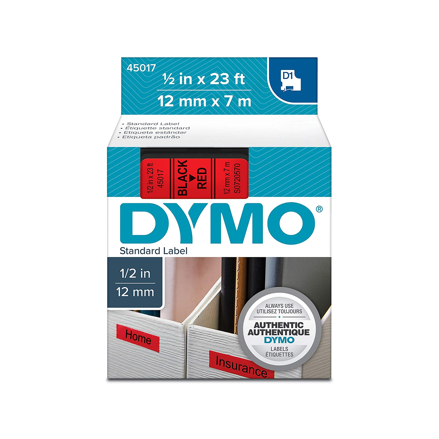 Cinta Plástica Roja para Rotuladores Label Manager - MarchanteMX