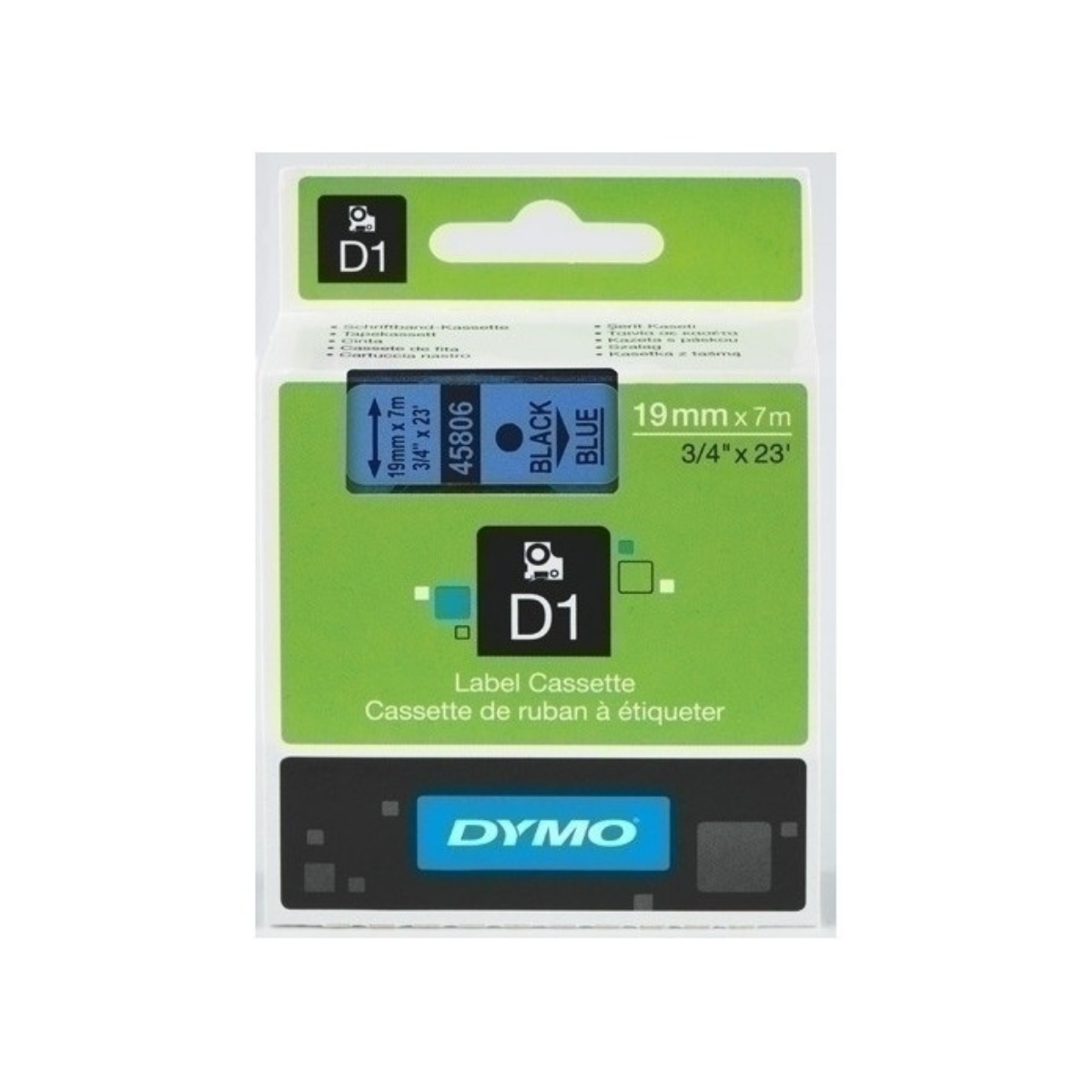 Cinta Rotuladora Azul Tinta Negro 19mm x 7 m 45806 - MarchanteMX