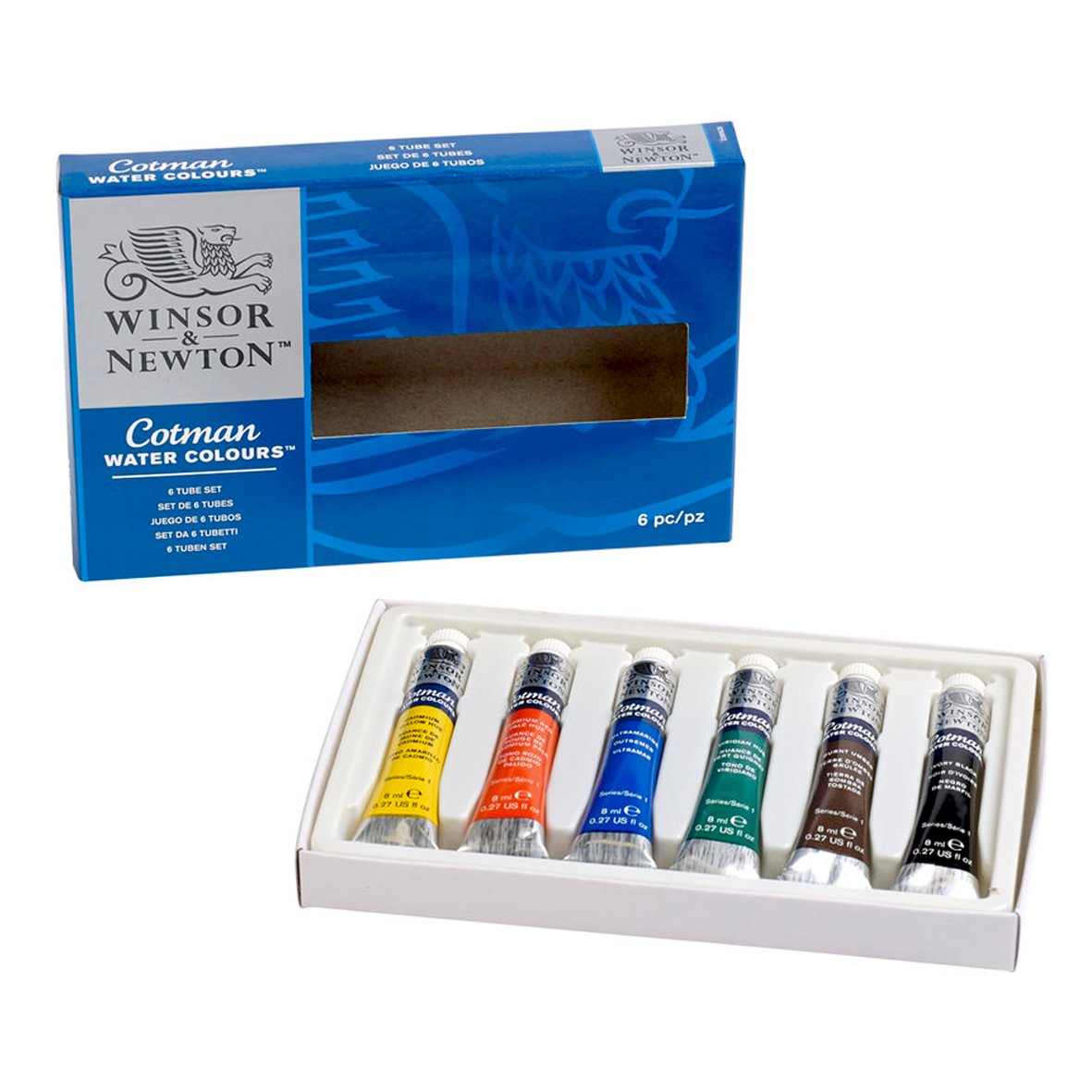 COTMAN - SET DE ACUARELA CON 6 TUBOS DE 8 ML