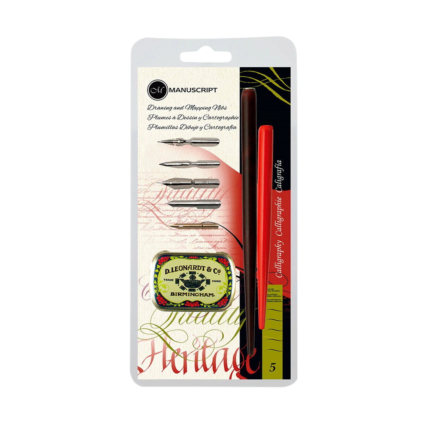 MANUSCRIPT - Set de plumillas para dibujo y cartografía con 5 piezas MDP2086-A Manuscript