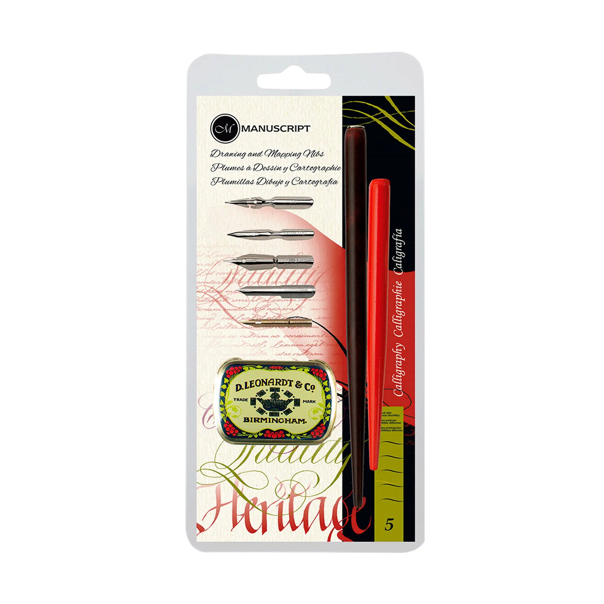 MANUSCRIPT - Set de plumillas para dibujo y cartografía con 5 piezas MDP2086-A Manuscript