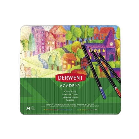 Derwent academy - Caja metálica con 24 lápices de colores