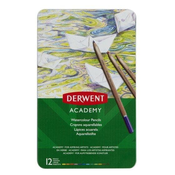 Derwent academy - Caja metálica con 12 lápices acuarelables