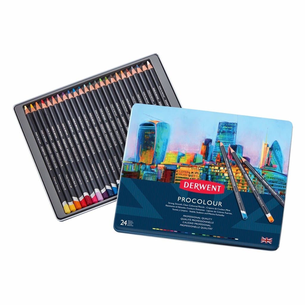 DERWENT - Caja metálica con 24 lápices procolour  # 2302506