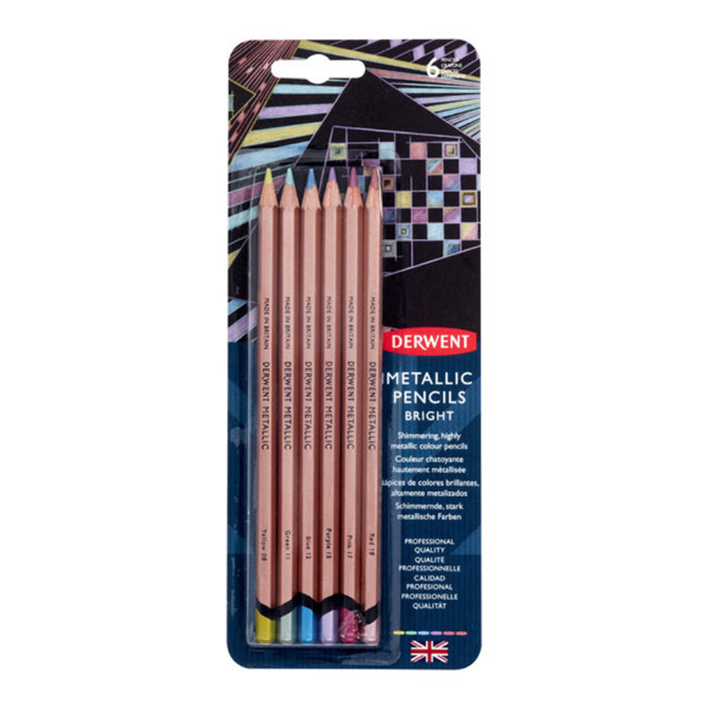 Derwent Set de 6 lápices metálicos colores brillantes