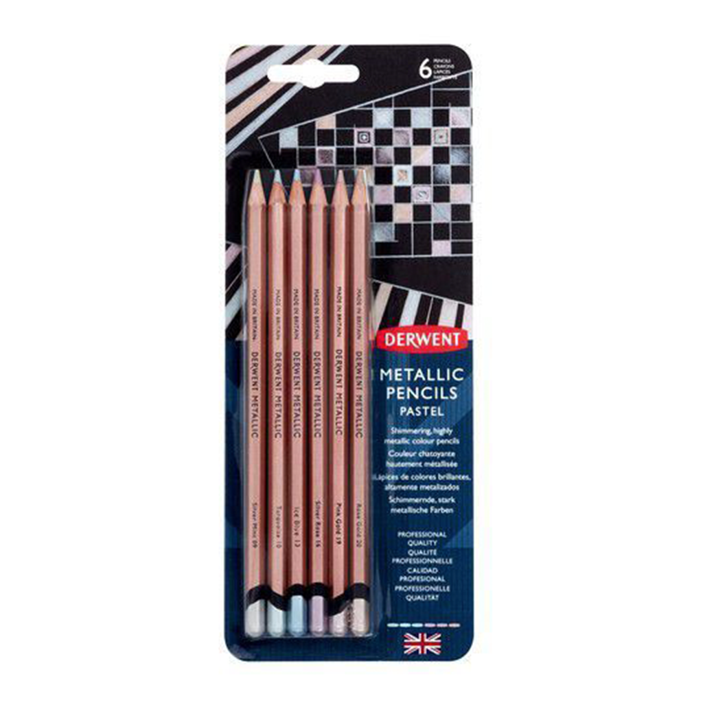 Derwent Set de 6 lápices metálicos colores pastel