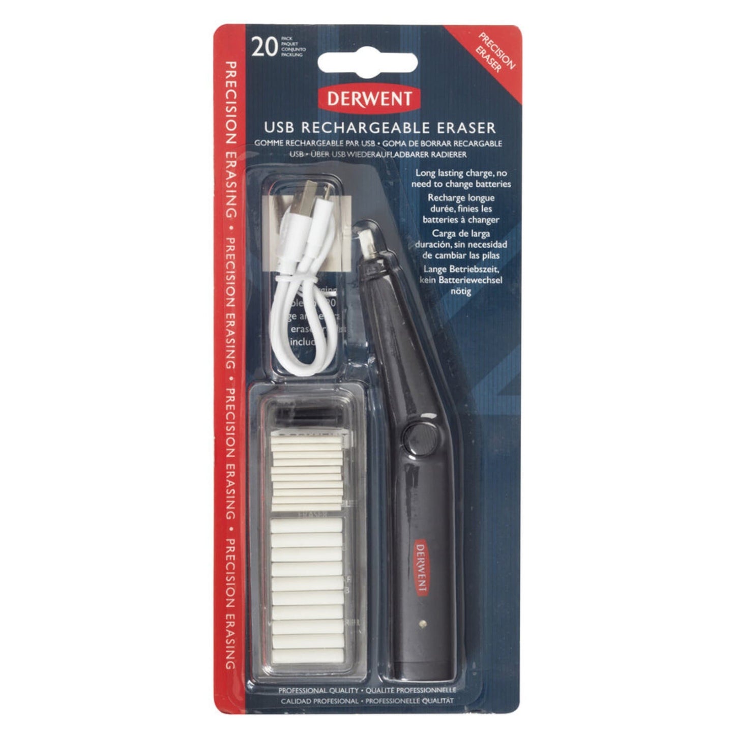 DERWENT - Set con 1 goma de borrar recargable usb #2305810