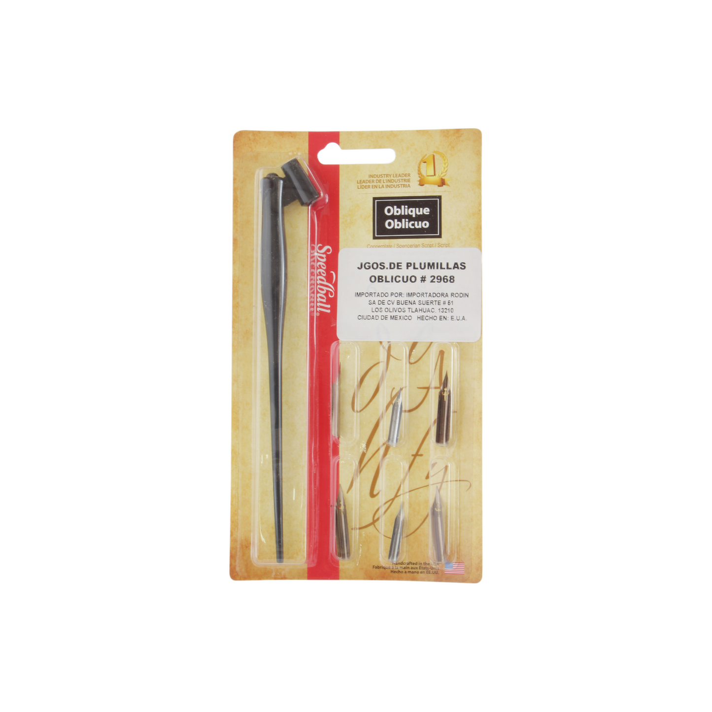 SPEEDBALL - JUEGO DE 6 PLUMILLAS OBLICUO + MANGO