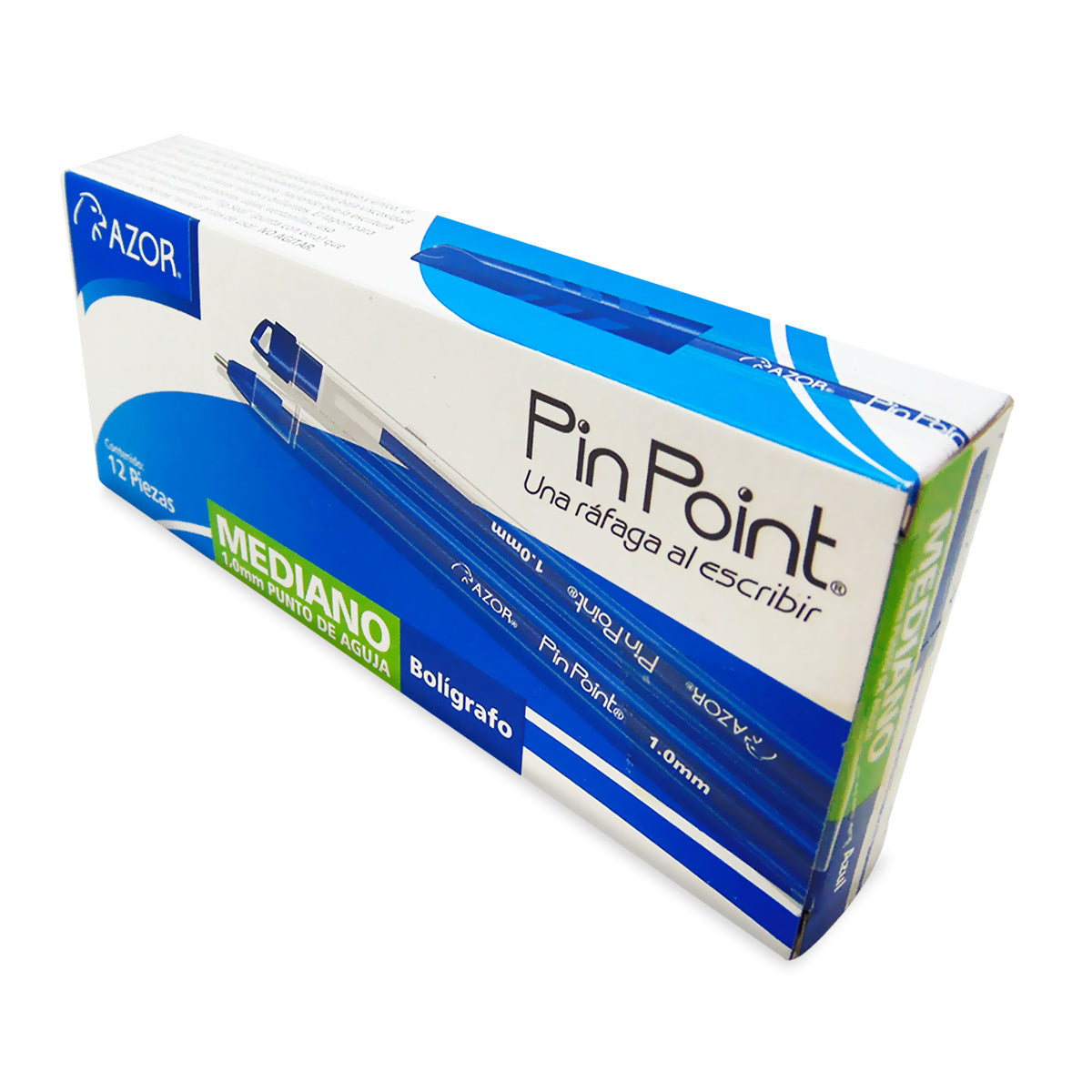 Bolígrafos Azor Pin Point Medio Punta Aguja 1.0mm 12 Piezas Elige Color - MarchanteMX