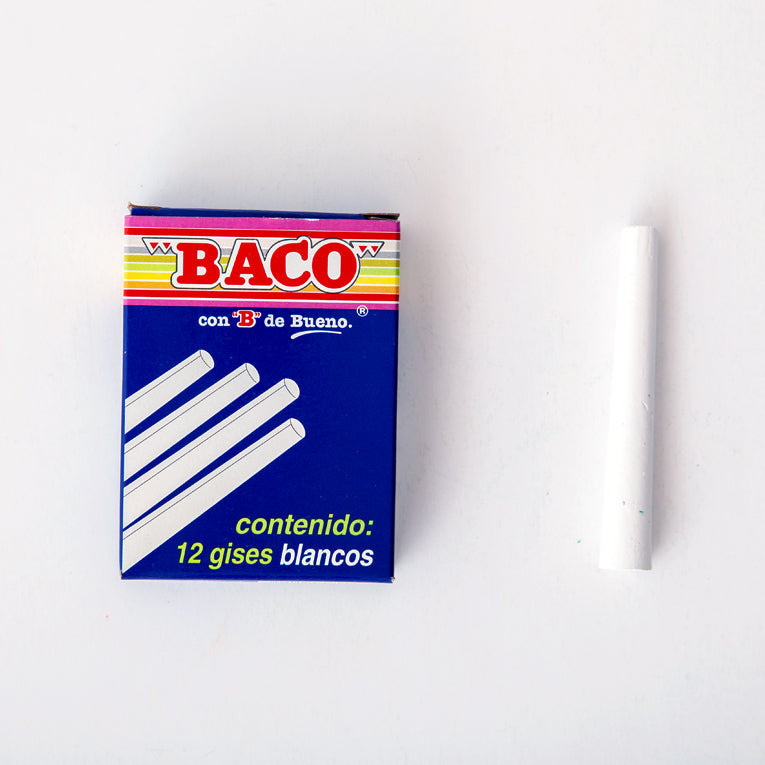 Gis Baco blancos caja con 12 piezas