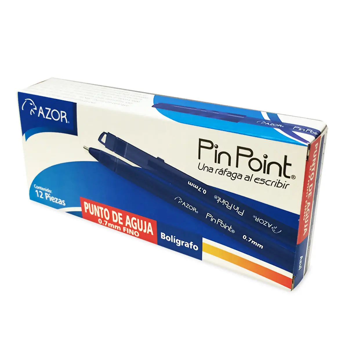Bolígrafos Azor Pin Point Fino 0.7mm 12 Piezas Elegir Color - MarchanteMX