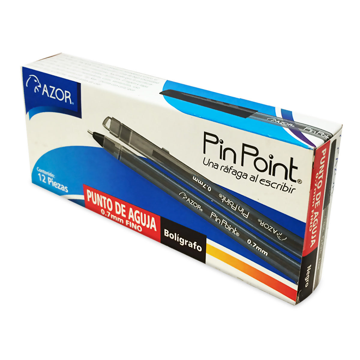 Bolígrafos Azor Pin Point Fino 0.7mm 12 Piezas Elegir Color - MarchanteMX
