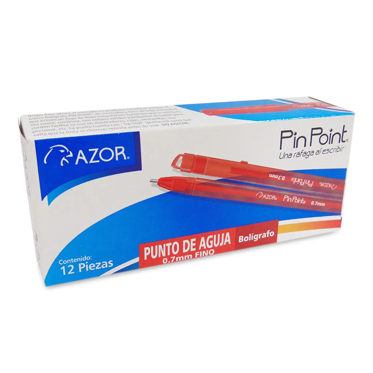 Bolígrafos Azor Pin Point Fino 0.7mm 12 Piezas Elegir Color - MarchanteMX