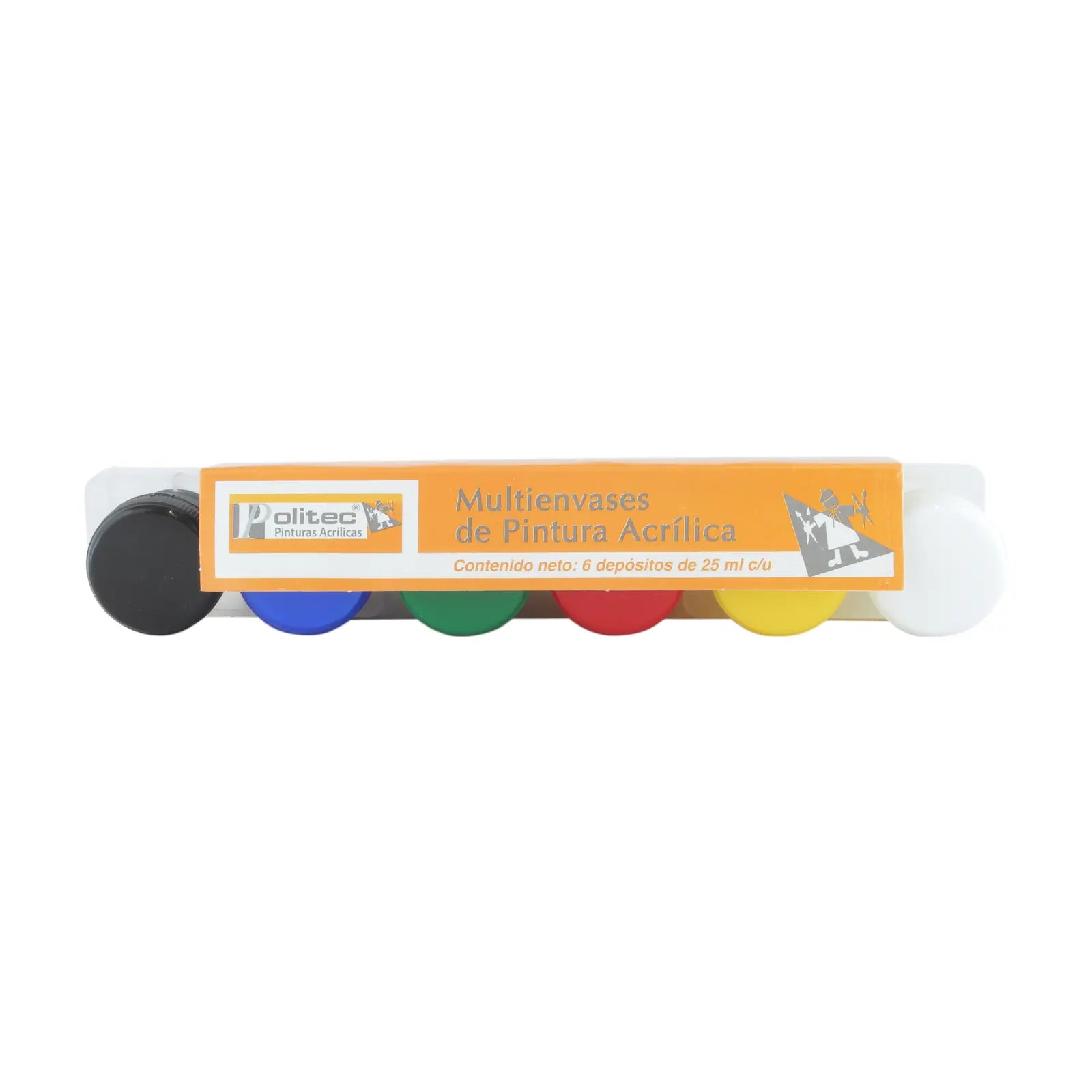 POLITEC - Pintura acrílica multienvase con 6 colores - Politec - vista lateral
