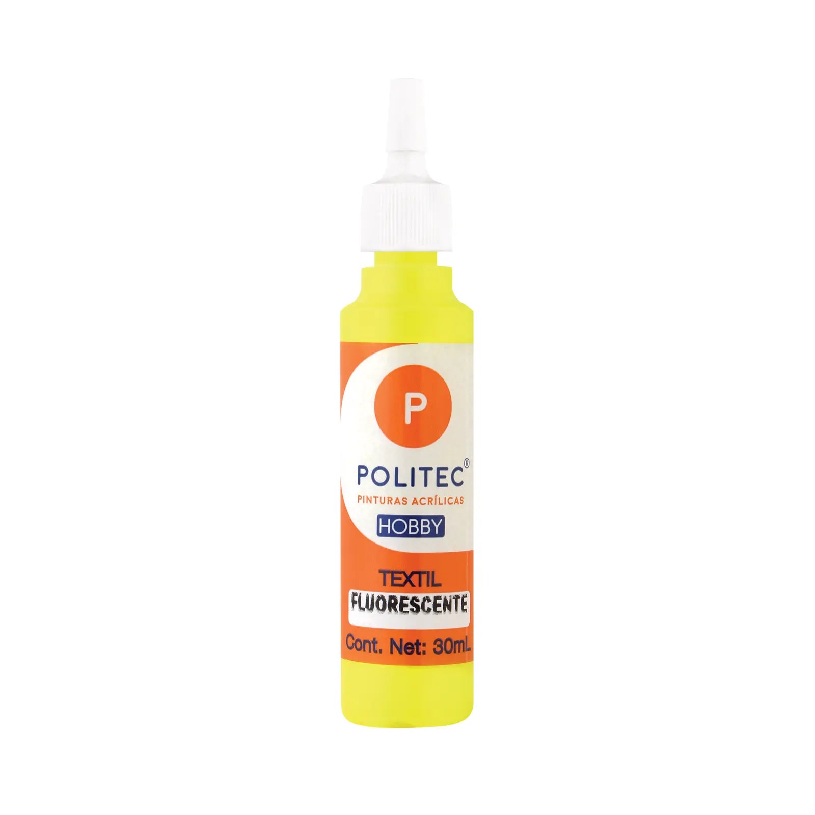 POLITEC - Pintura textil fluorescente Línea hobby naranja no 503 | #ee802d | fluorescente | ? | brillante / 30 ml - Politec - vista lateral