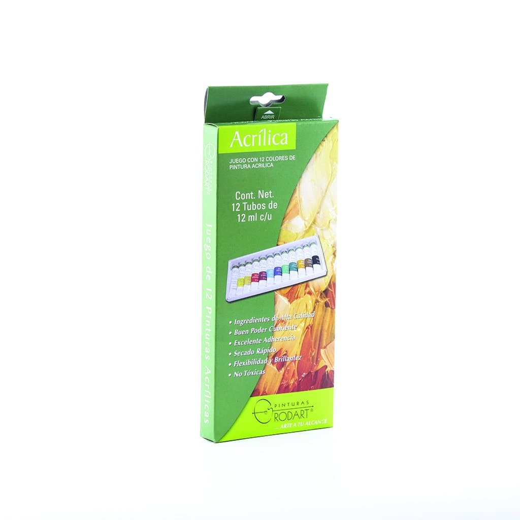 RODART - Juego con 12 tubos de pintura acrílica de 12 ml