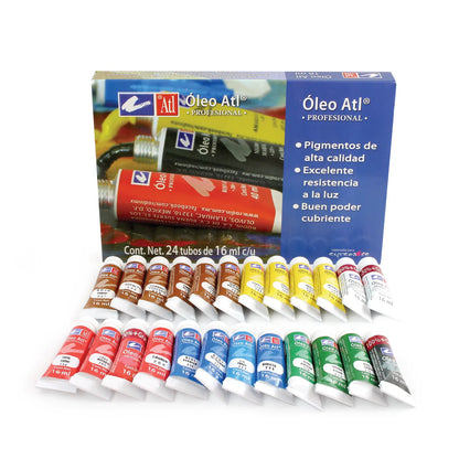 ATL - Estuche de óleos con 24 tubos de 16 ml ATL
