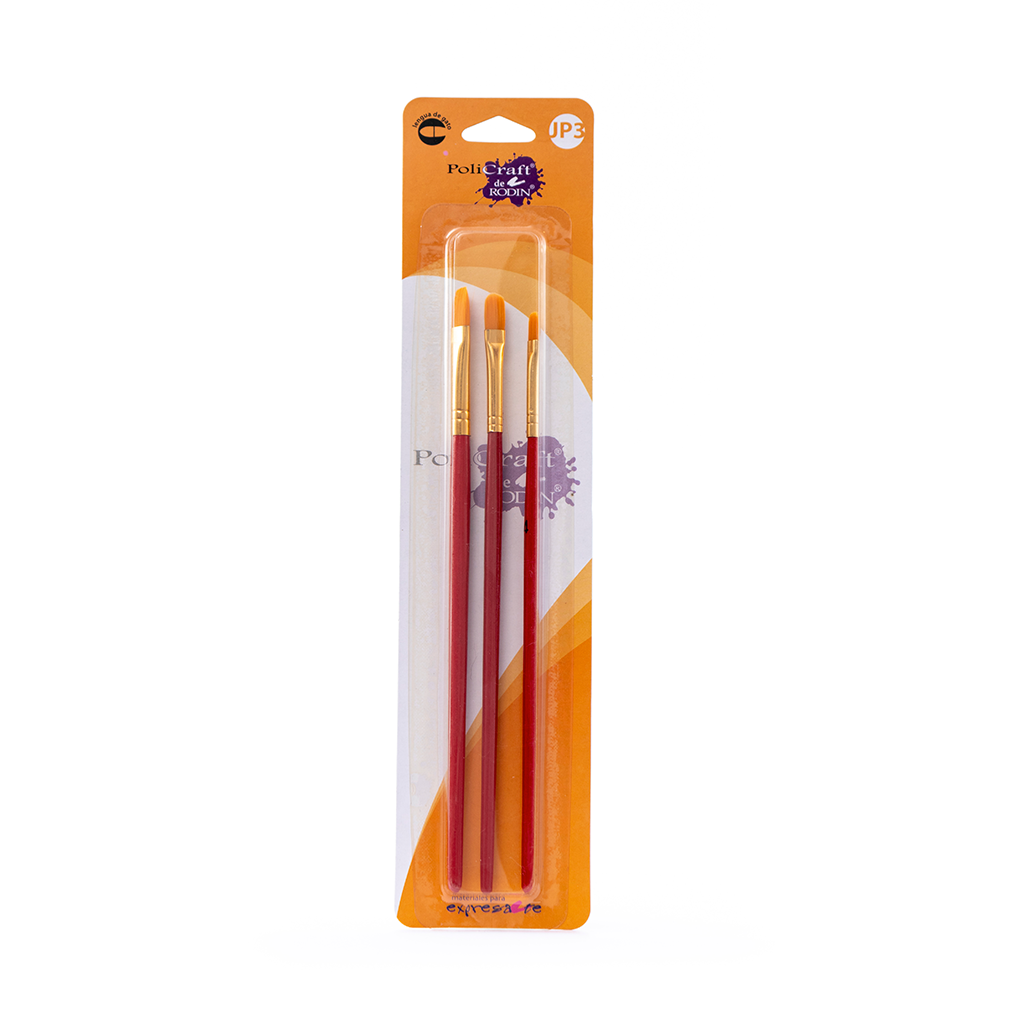 POLICRAFT - Juego de 3 pinceles Jp3